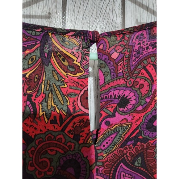 Minkpink Dress L Hippie Paisley Boho Colorful Psychedelic Bell Sleeve Festival - Picture 8 of 10